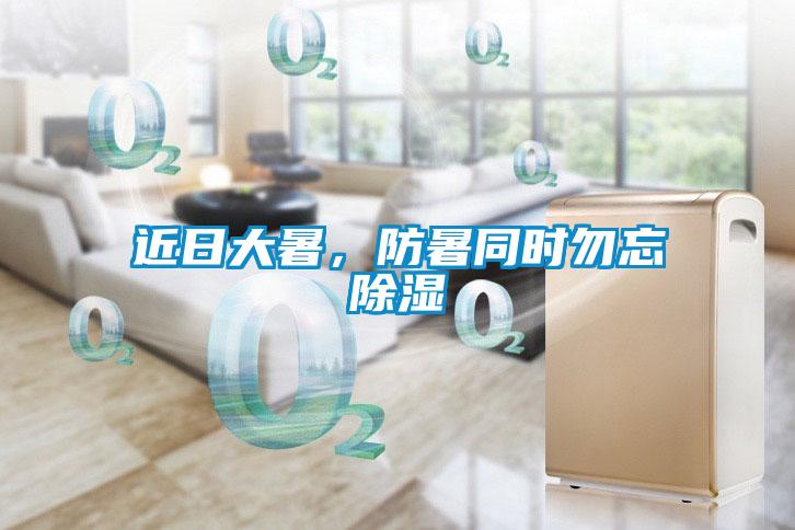近日大暑，防暑同時勿忘除濕