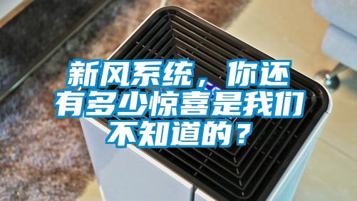 新風系統(tǒng)，你還有多少驚喜是我們不知道的？